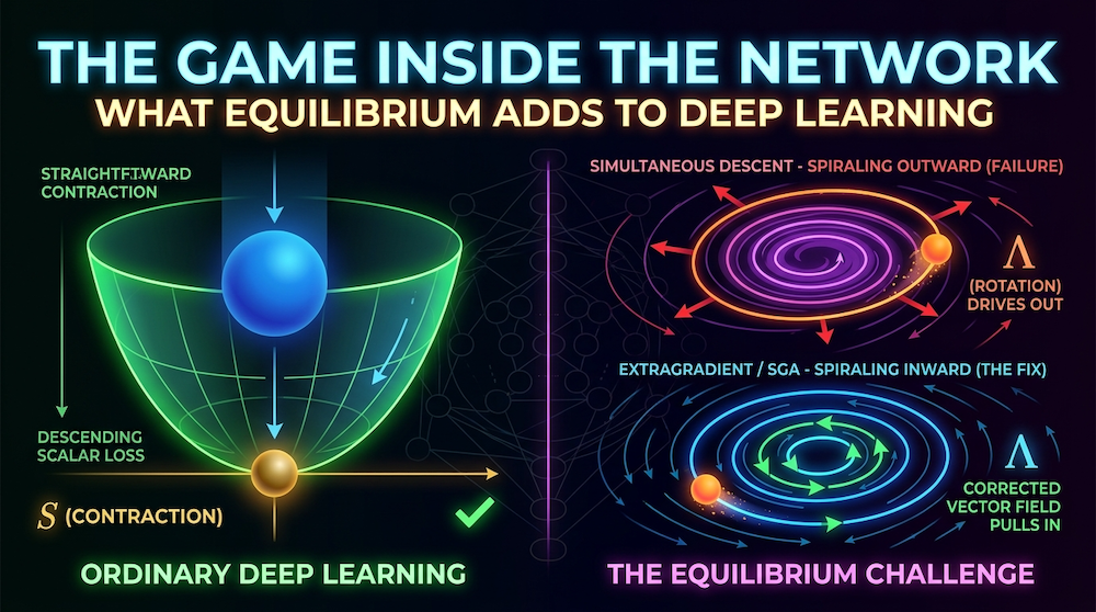 The Game Inside the Network: What Equilibrium Adds to Deep Learning